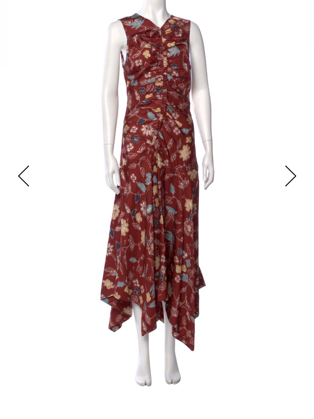 Ulla Johnson Silk Floral V-Neck Evening Gown- Size 4 - Picture 8 of 9